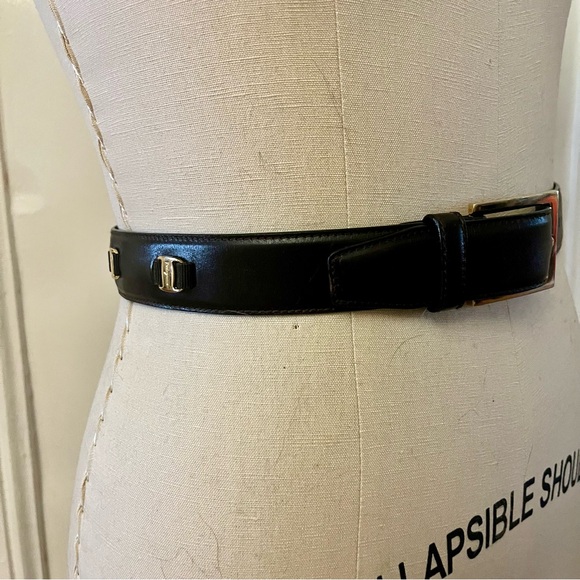 Salvatore Ferragamo Chocolate BrownLeather Belt with Gold Accents main image 7